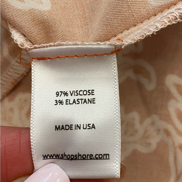 Shore Women’s Floral Short Dress Orange Gold Peep Hole Summer New Medium Resort - Picture 15 of 16